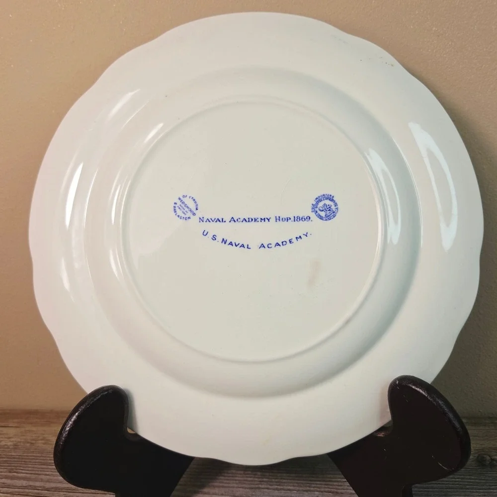 Wedgwood‎ US Naval Academy Hop 1869 Plate Blue White Transferware 10